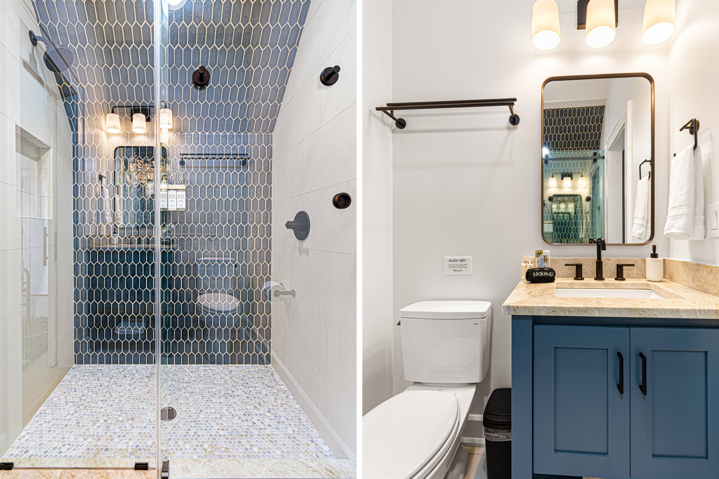 Modern ensuite bath.