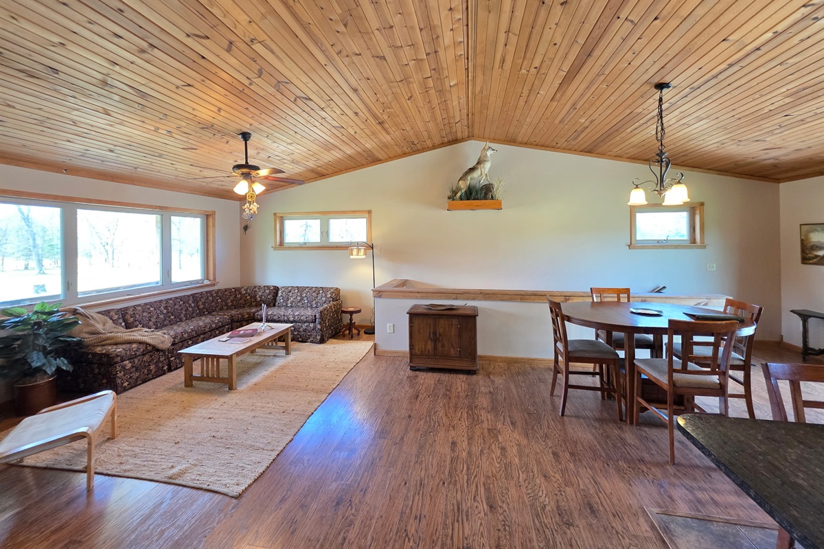 Living room and dining area