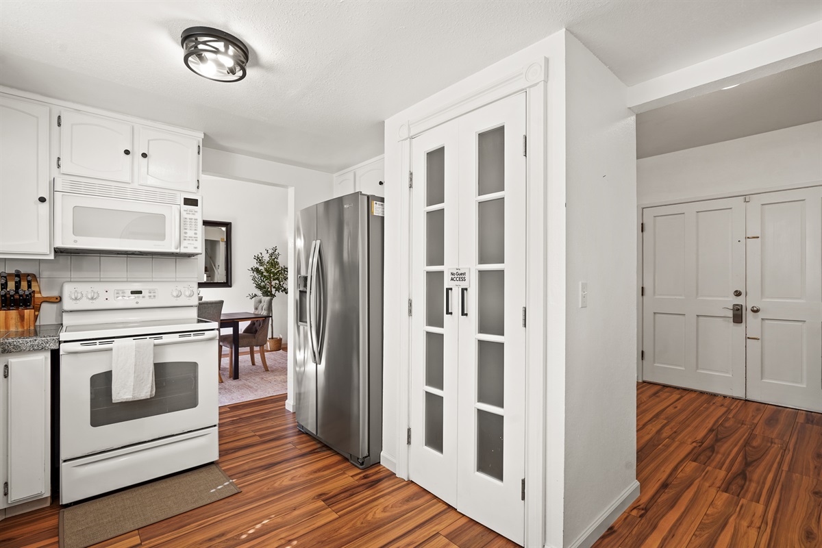 A bright and functional kitchen designed for everything from slow mornings to wine paired dinners