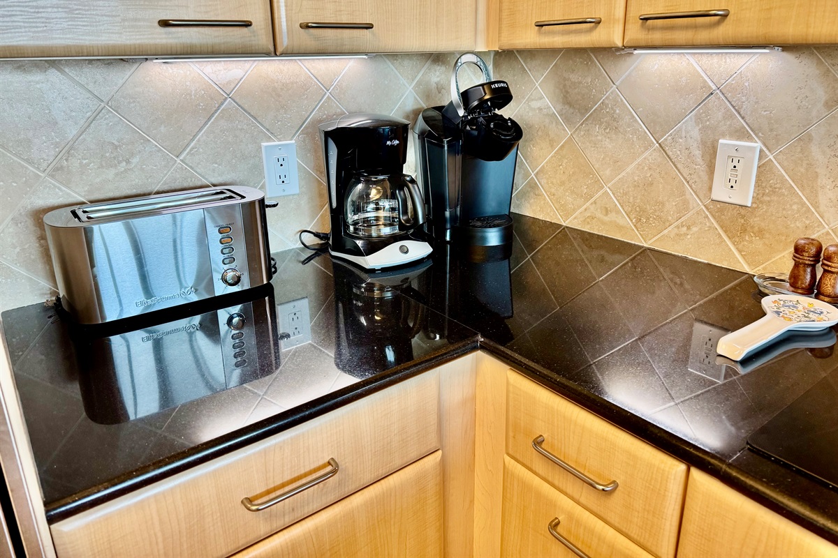 We offer a standard coffee maker and a Keurig!