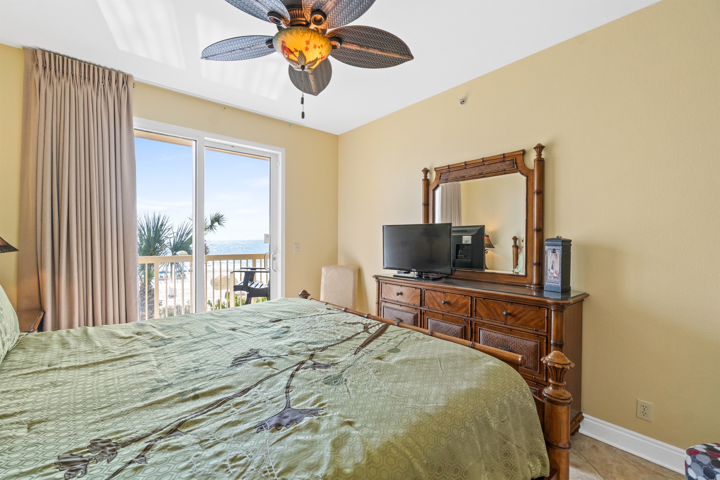 View of the beach/water from your bed!!