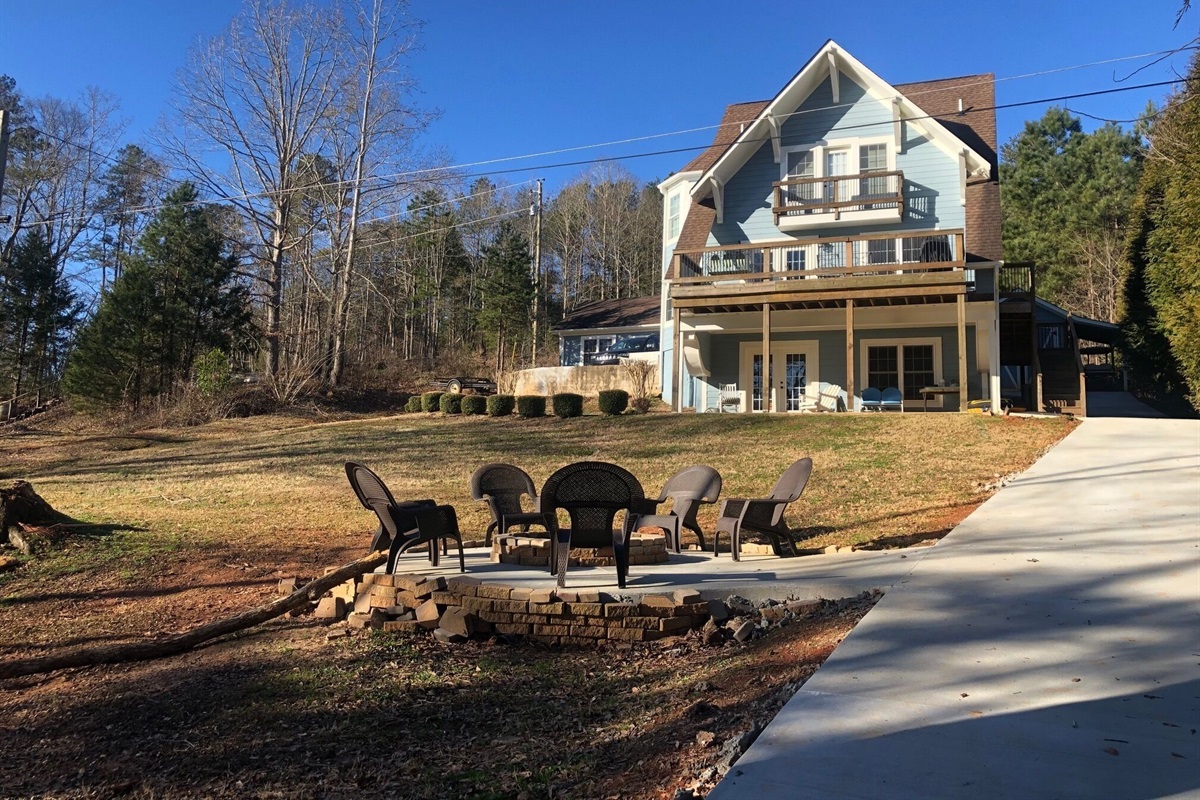 Paved pathway to the lake