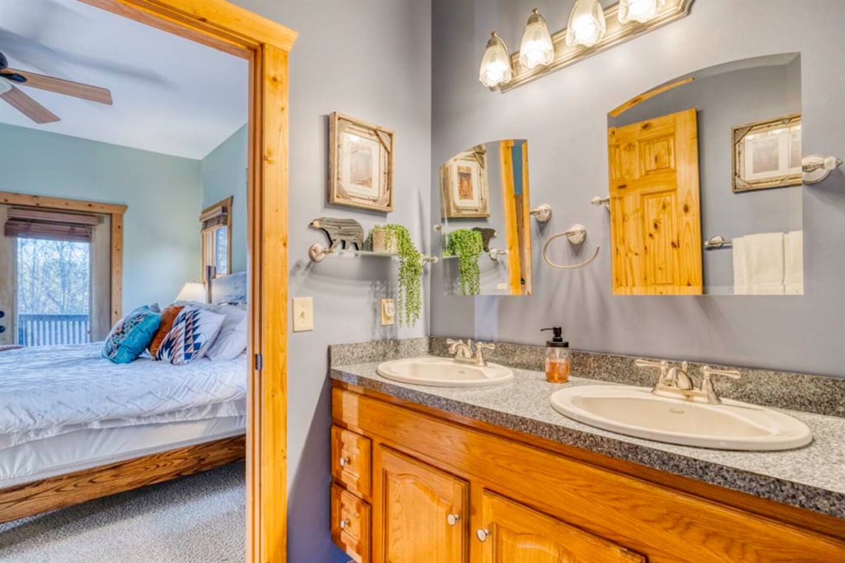 The main floor features a luxurious ensuite bathroom for added convenience and comfort.