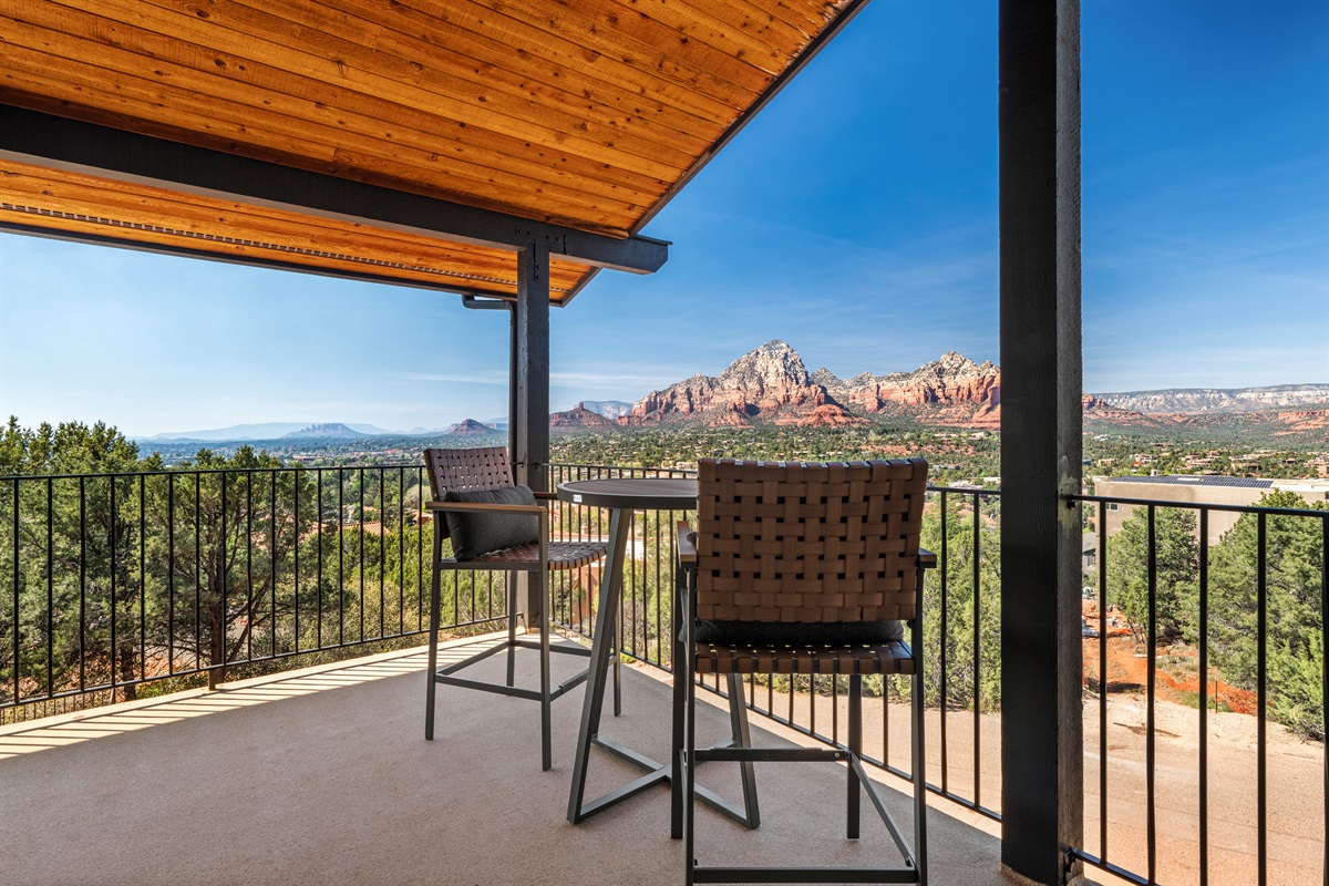 Take in breathtaking red rock views from your private balcony.