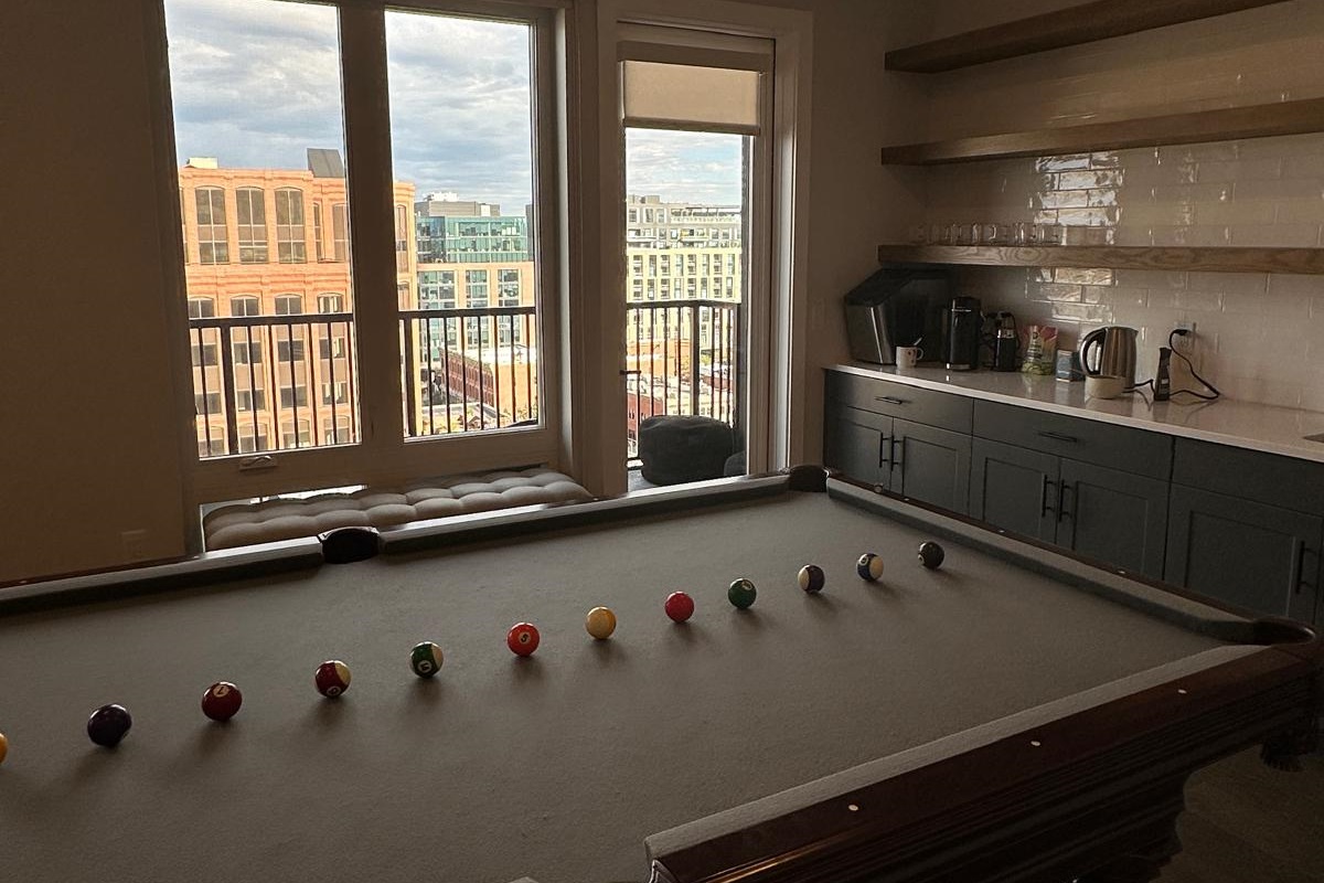 Pool Table and Bar Area With a Great View