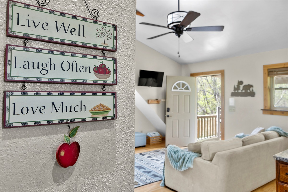 Living Room: Bright and inviting space with charming decor, perfect for relaxation and fun!