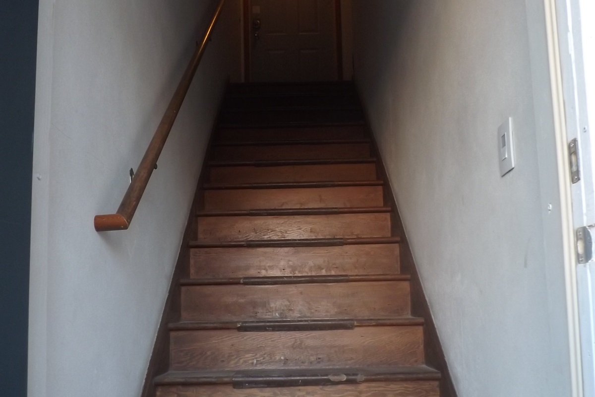 Full flight of steps to get upstairs to unit