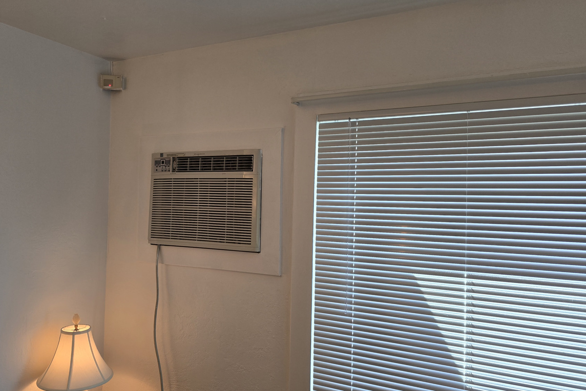 Upstairs HVAC wall unit. 