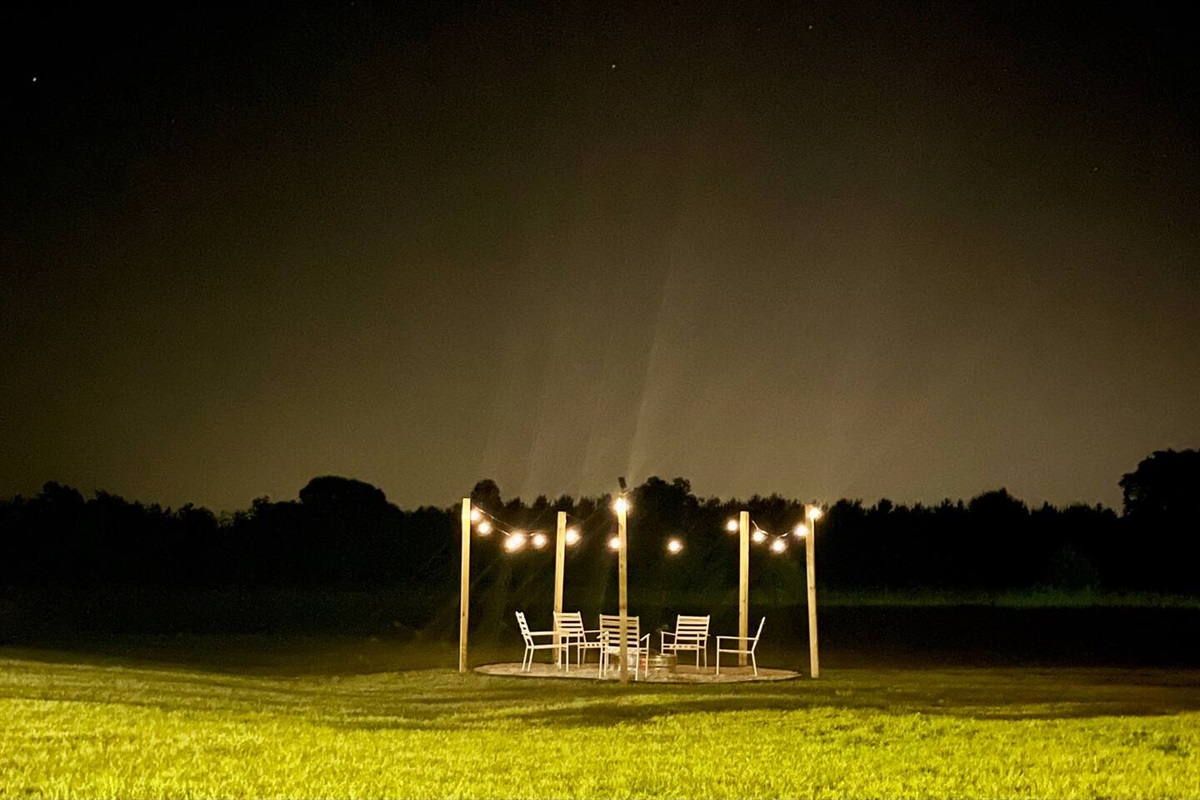 Fire pit under the night sky