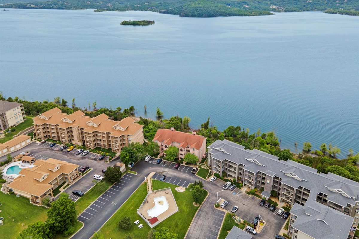 Stunning aerial view of the lakefront