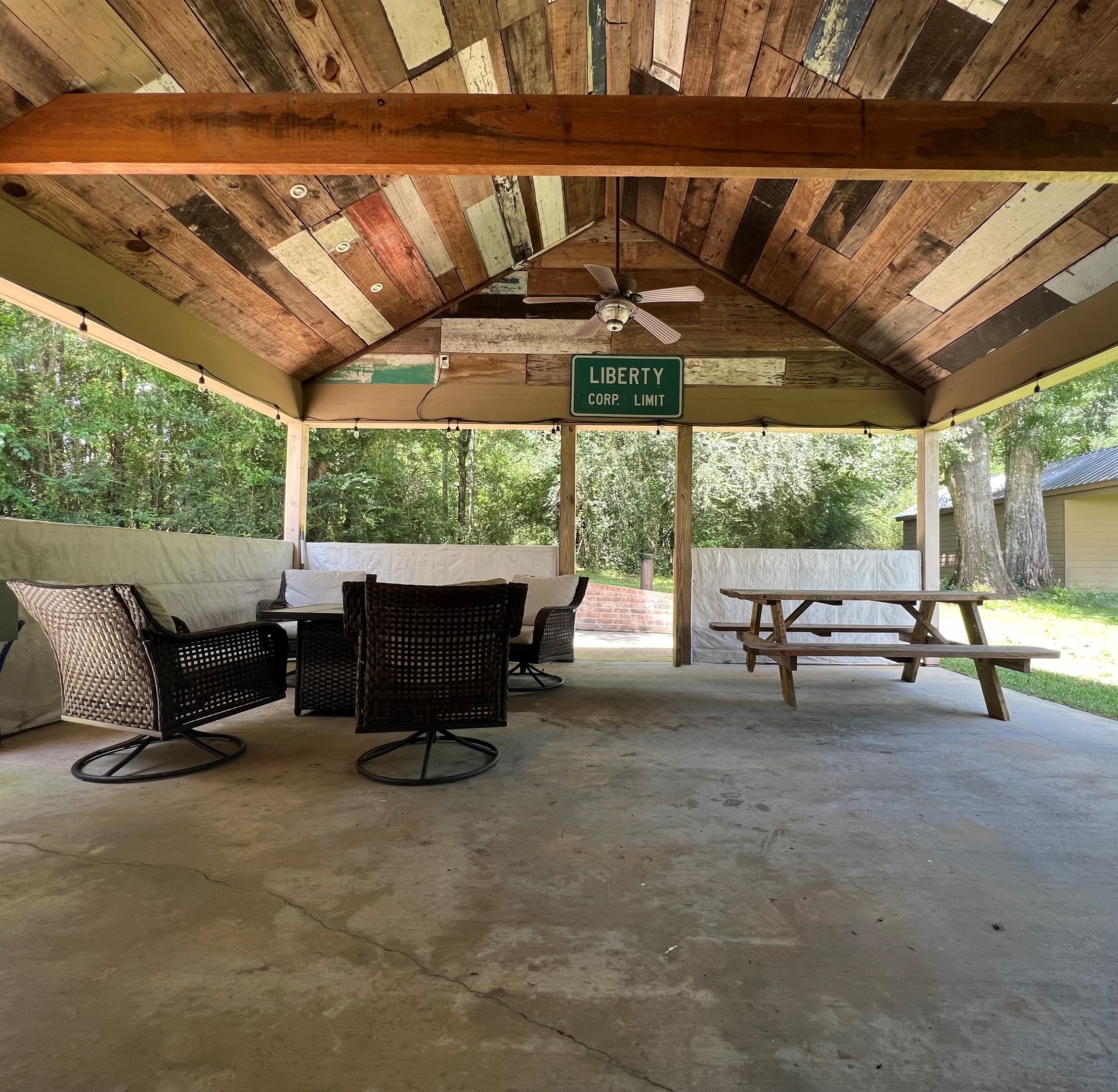 Back patio is great for a picnic with the kids or date night by the fire pit