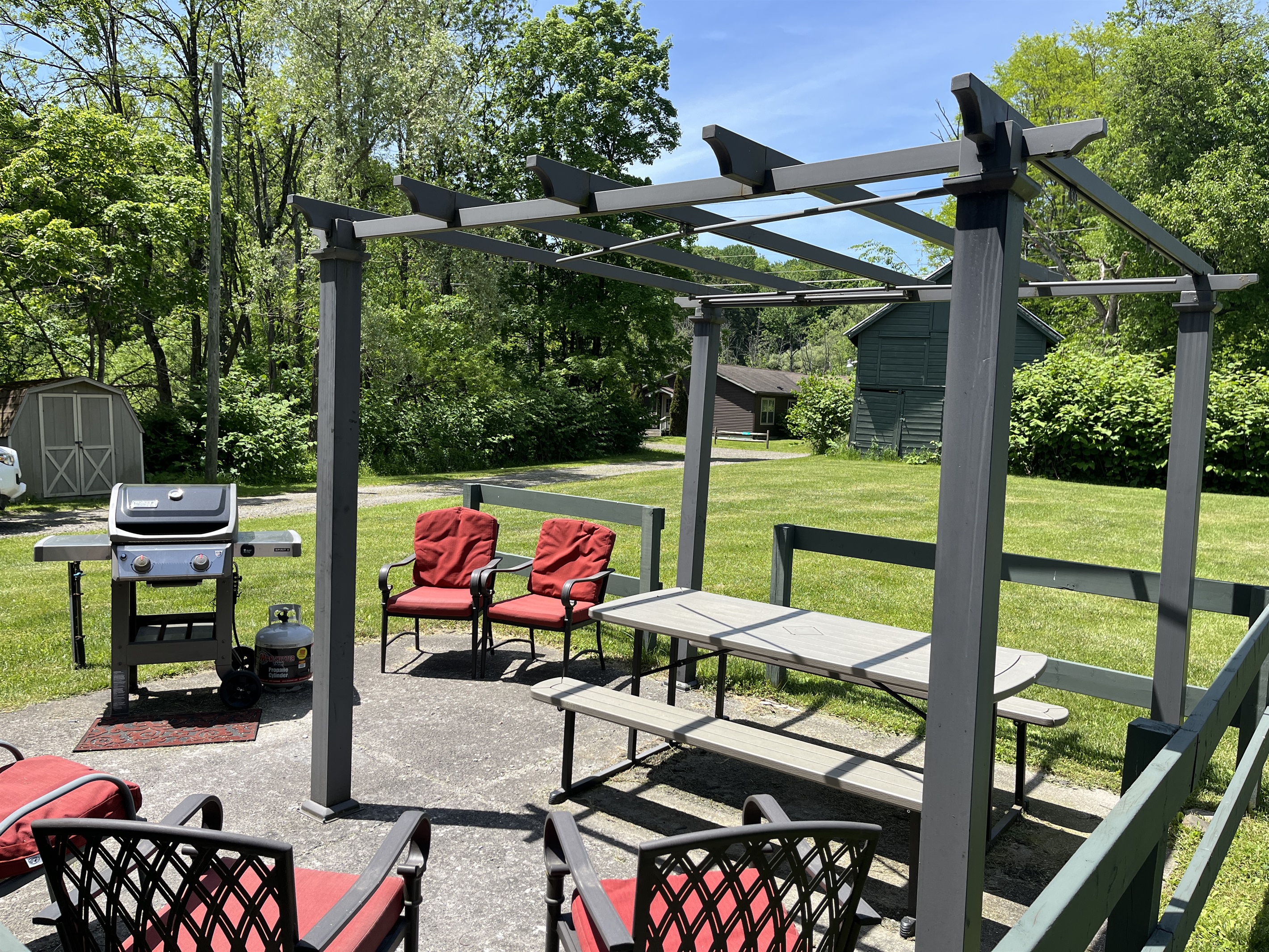 Rear patio at Hope Mill House
