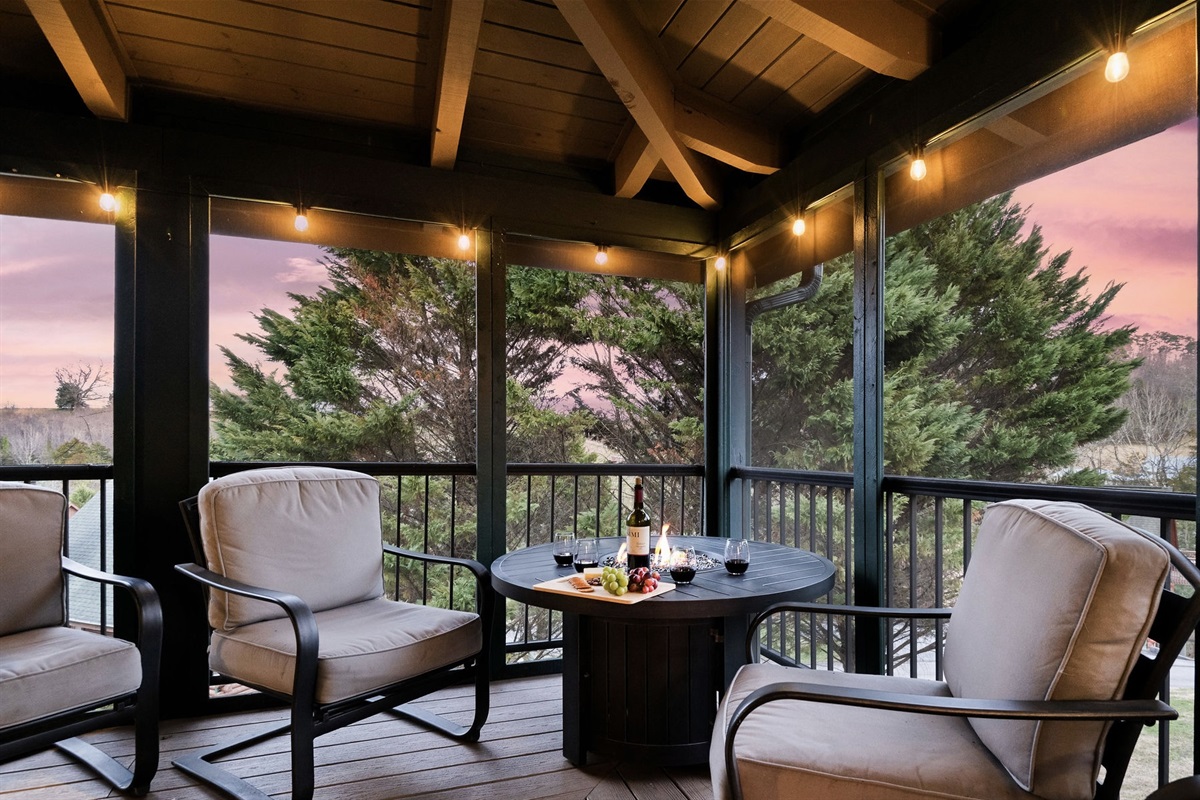 Fire Table W/ Cozy Seating & View