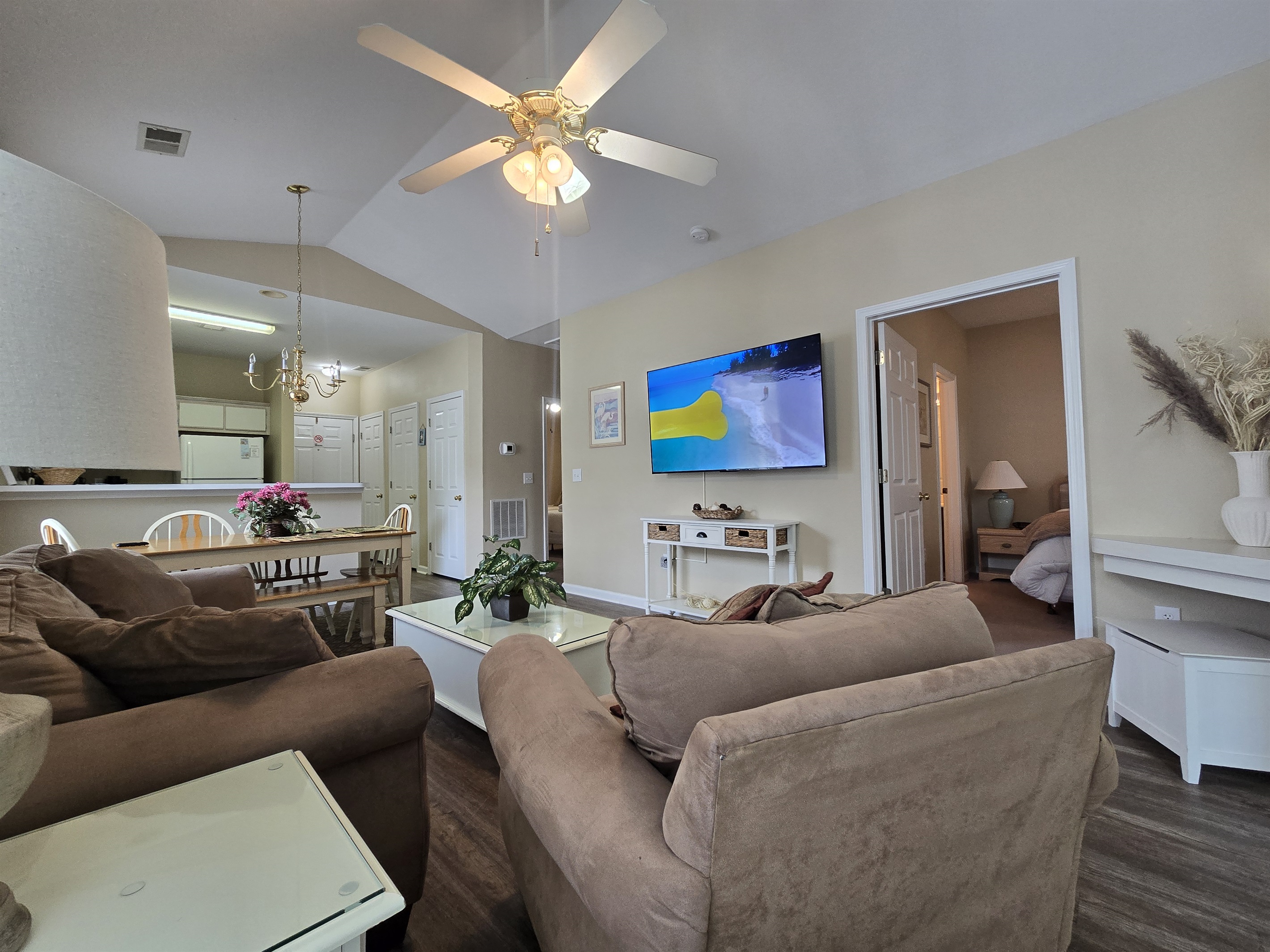 Dining Space Nested Right Between the Kitchen and Living Room
