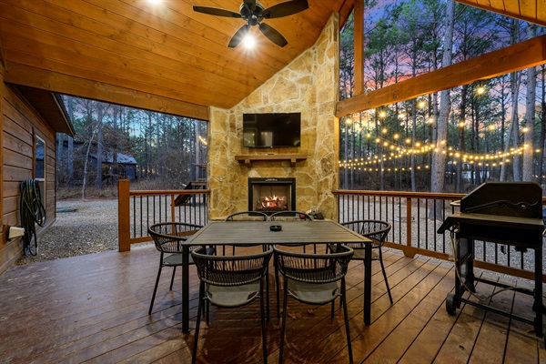 Patio (indoor and outdoor fireplaces are seasonal and operable from beginning of October to mid May).