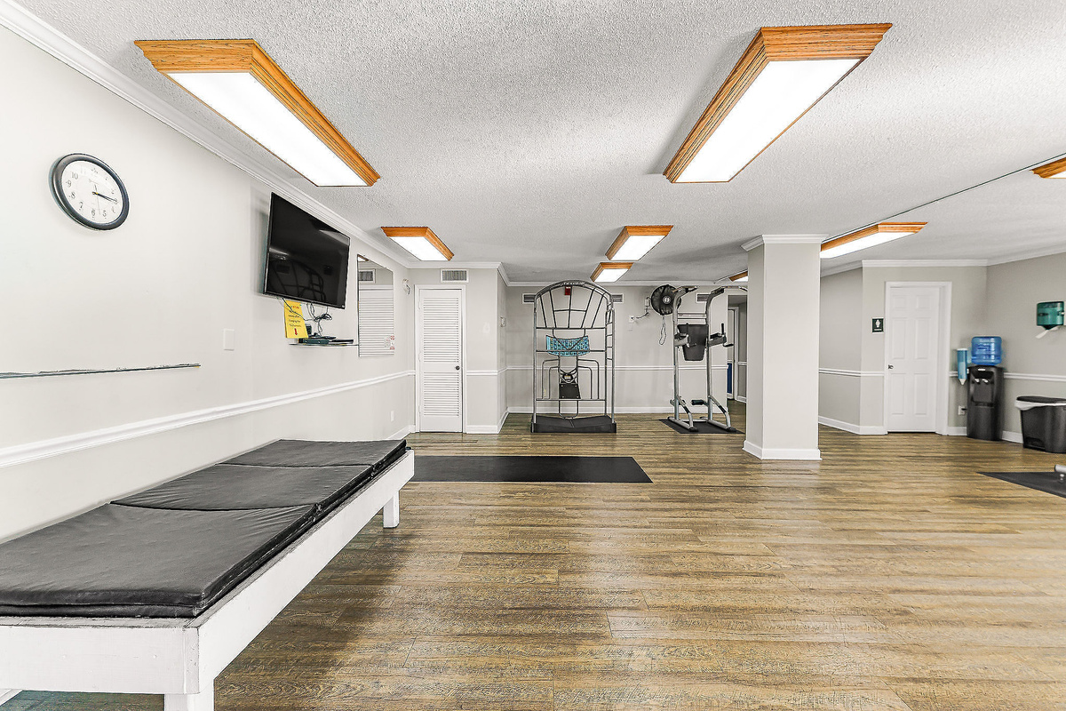 The fitness center stays pleasantly cool even during an intense run on the treadmills.