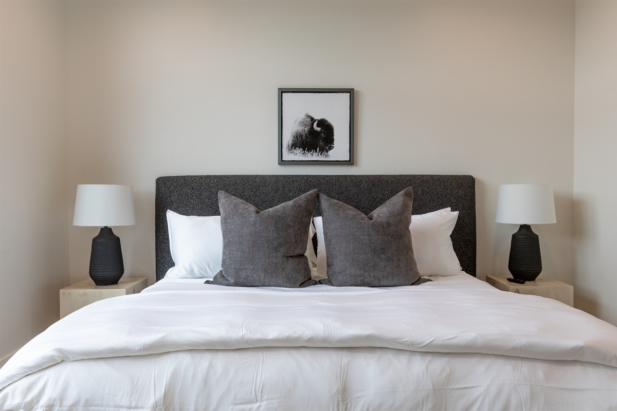Middle Teton - Comfortable suite 11 with a cozy, neutral palette and restful ambiance.