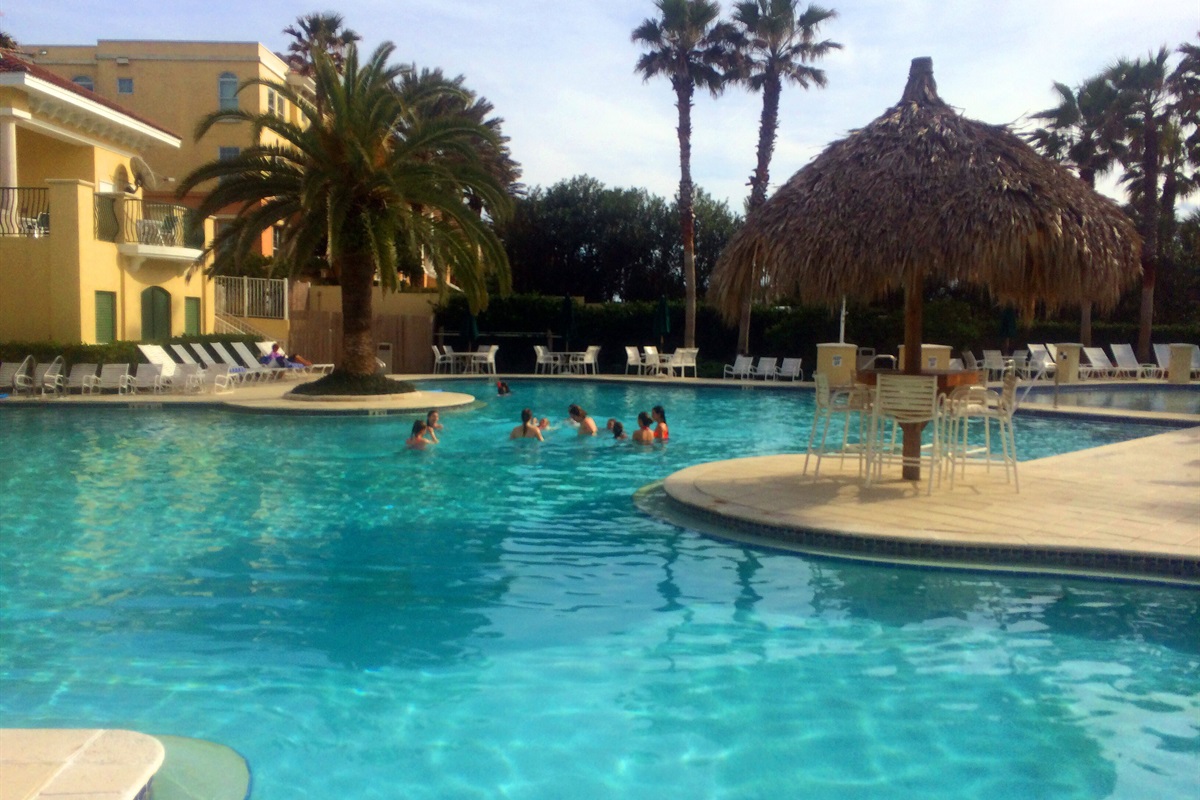 Fun in the family pool at Serenata Beach Club, optional membership for your stay