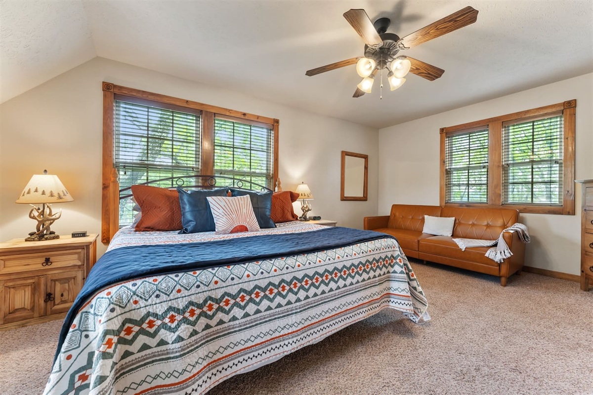 One of 4 spacious king suites, giving families and groups plenty of room to spread out without sacrificing comfort.