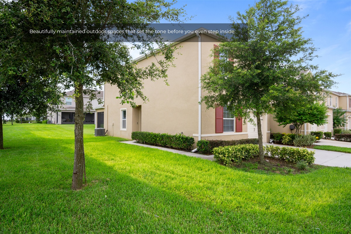 Beautifully maintained home exterior.