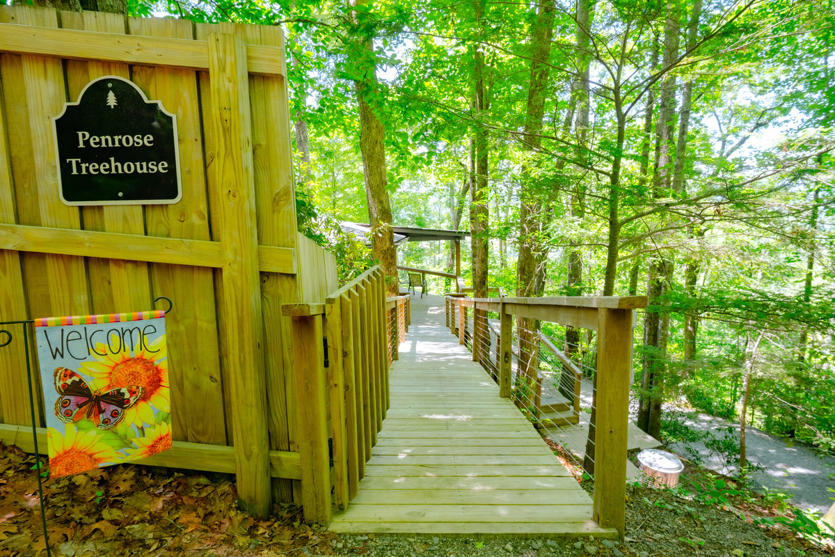 Welcome to the Penrose Mtn View Treehouse, where your getaway is easily accessible with no stairs required.
