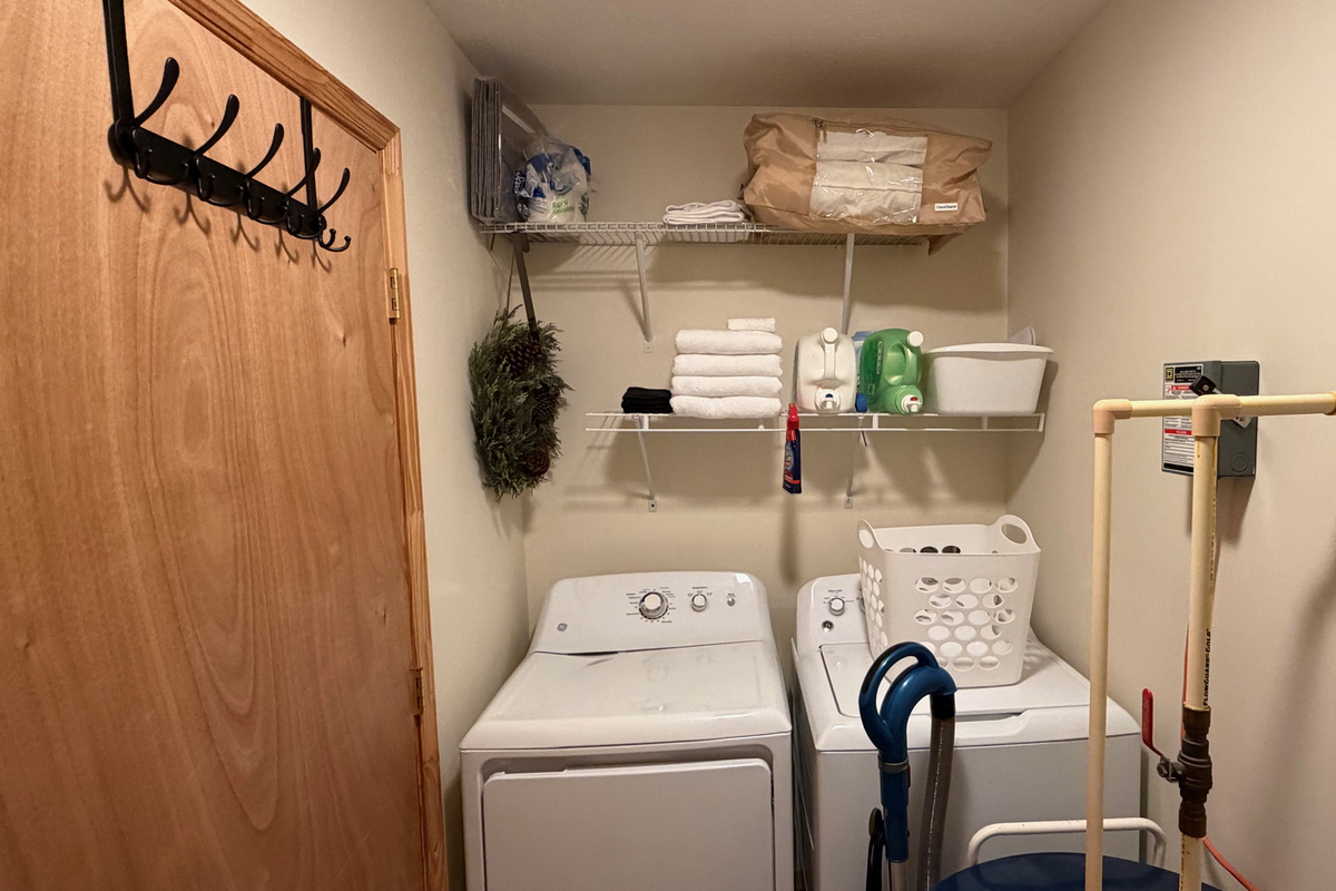 Full laundry is available in the combination powder room/laundry area. We do provide basic soaps, dryer sheets, and stain remover.