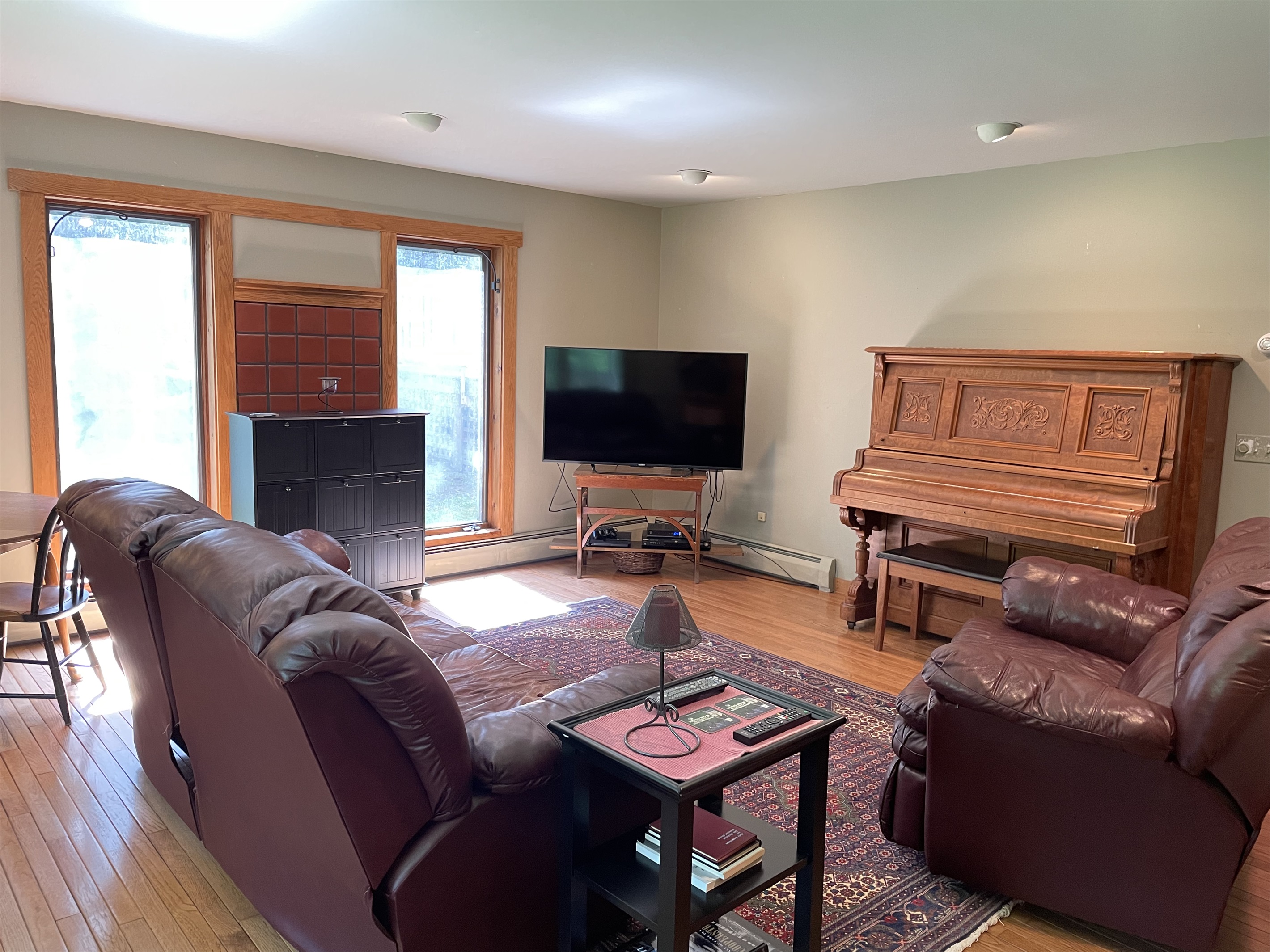 Large living room with a Smart TV
