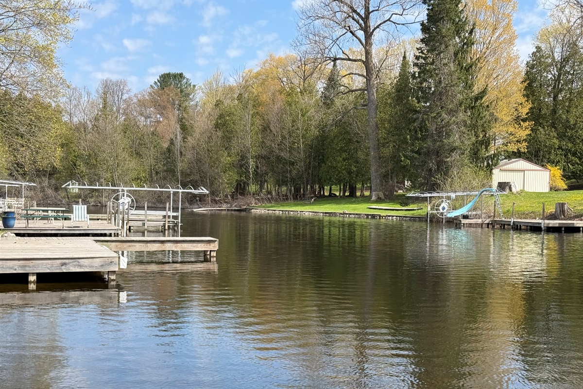 View from the dock looking north! Bring your boat and enjoy the entire Upper Chain of Lakes