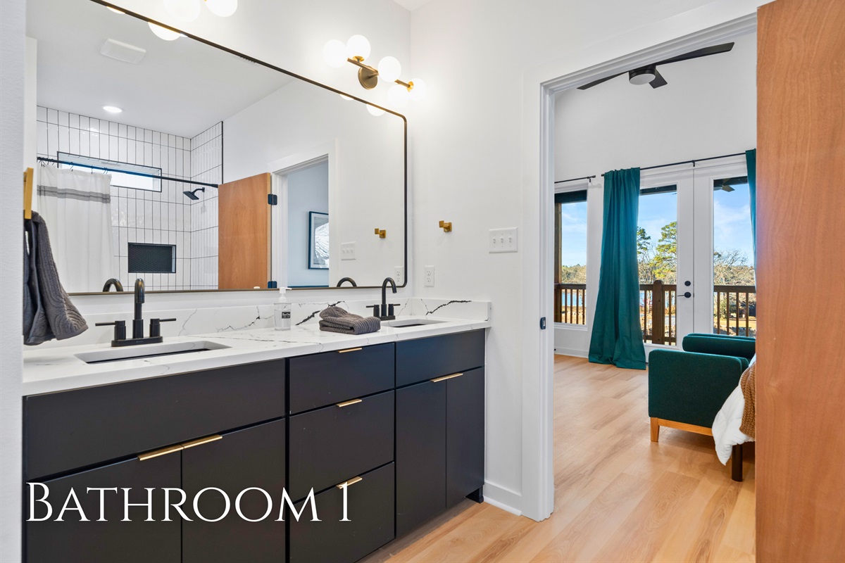 A full bathroom provides plenty of space for daily routines and getting ready at your own pace.
