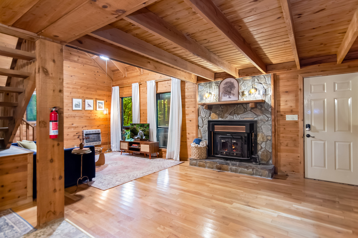 Wood-burning fireplace