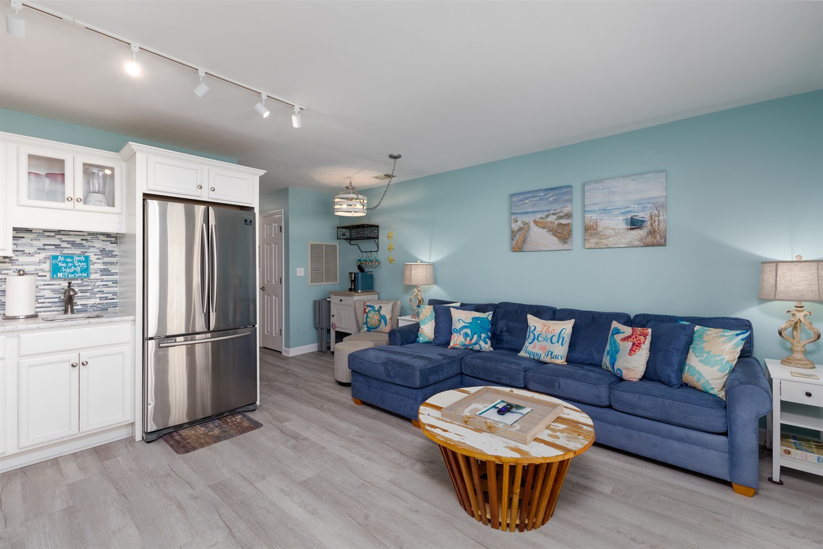 Queen-size sleeper sofa in the living room