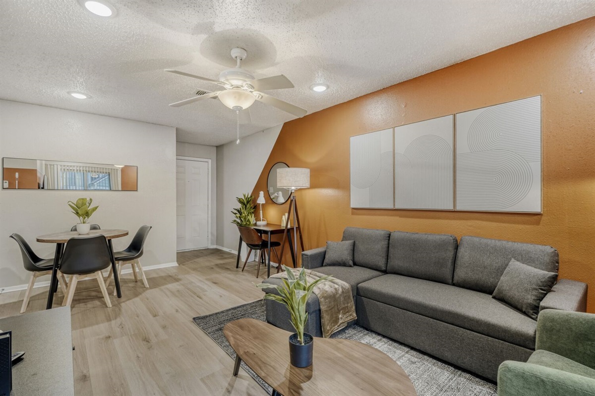 Warm tones and modern comfort create the perfect inviting space.