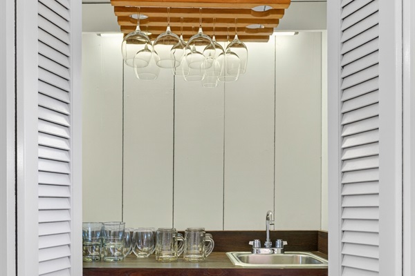 Wine glasses are provided for enjoying your favorite beverages during your stay.
