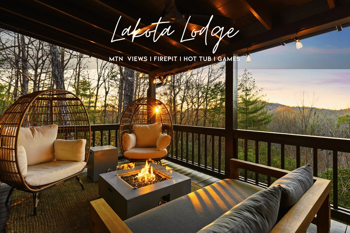 Welcome to Lakota Lodge! Gather in the spacious living room for family time, board games, or simply unwinding by the wood burning fire place.
