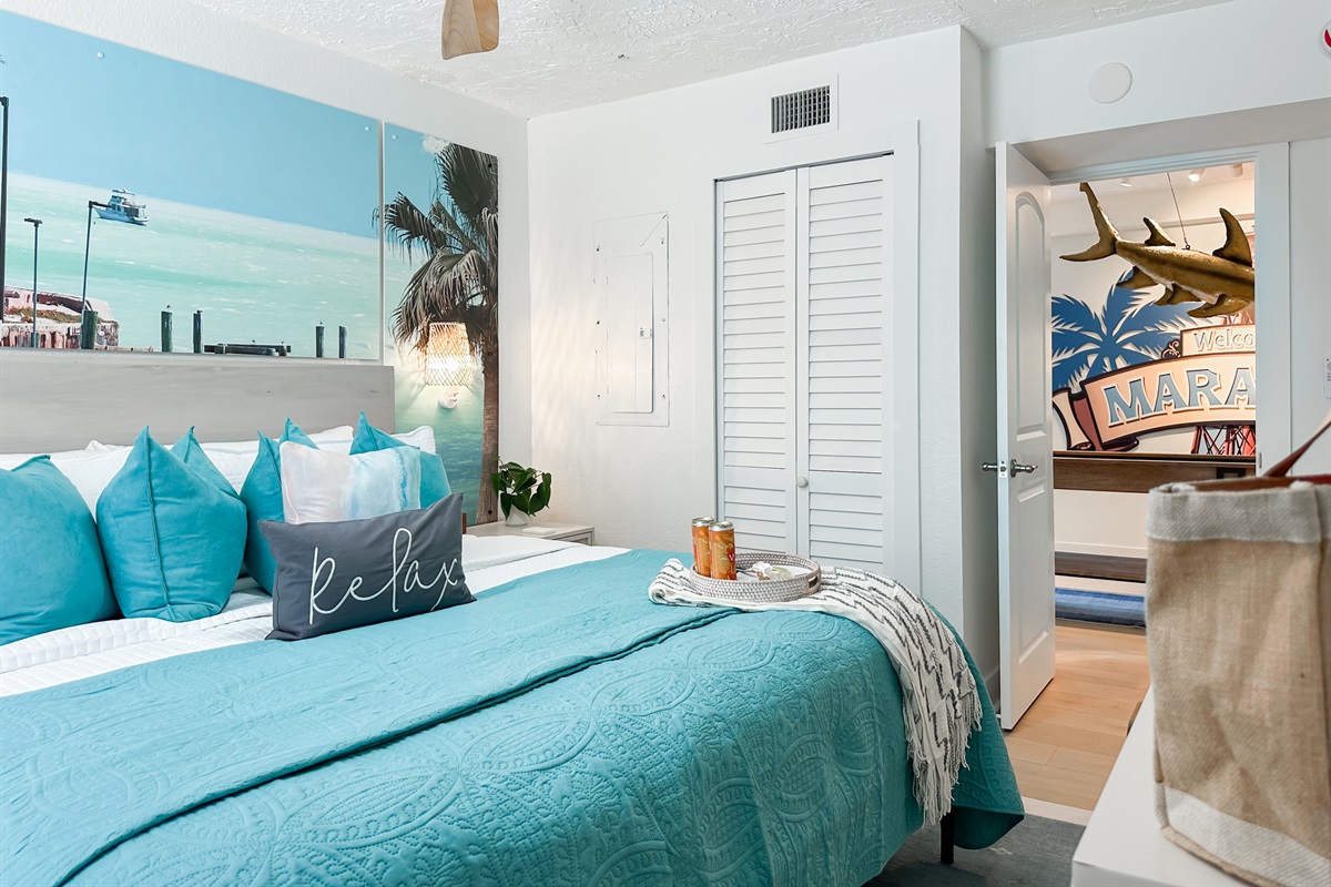 The Retro Keys bedroom is right off the downstairs game room.