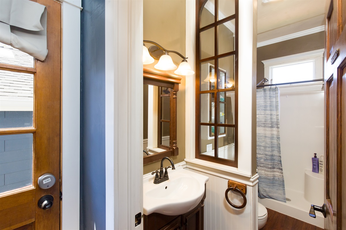 Downstairs three-quarter bathroom