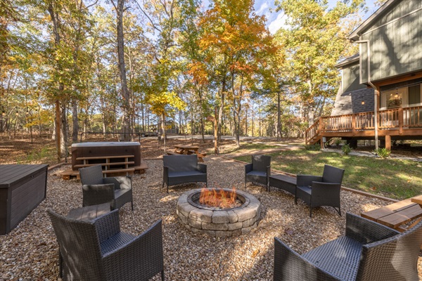 Enjoy our hot tub and fire pit