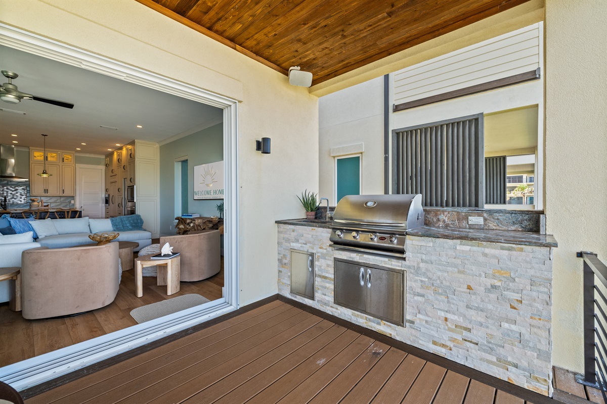 Covered balcony right off the living room to bring the sea breezes indoors