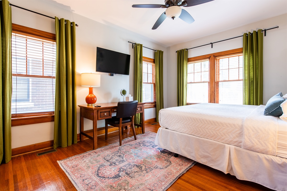 First floor king bedroom with full bathroom close by