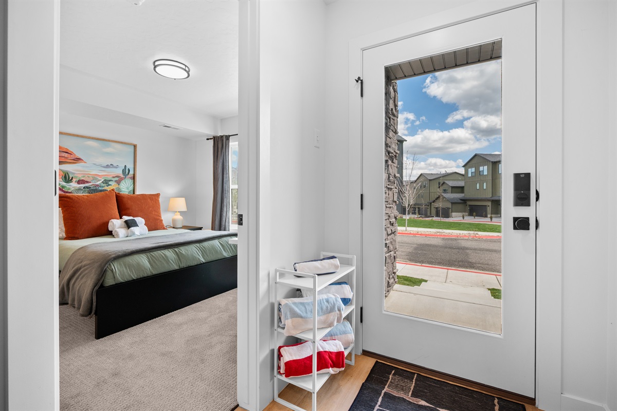 Private bedroom entrance with easy outdoor access.