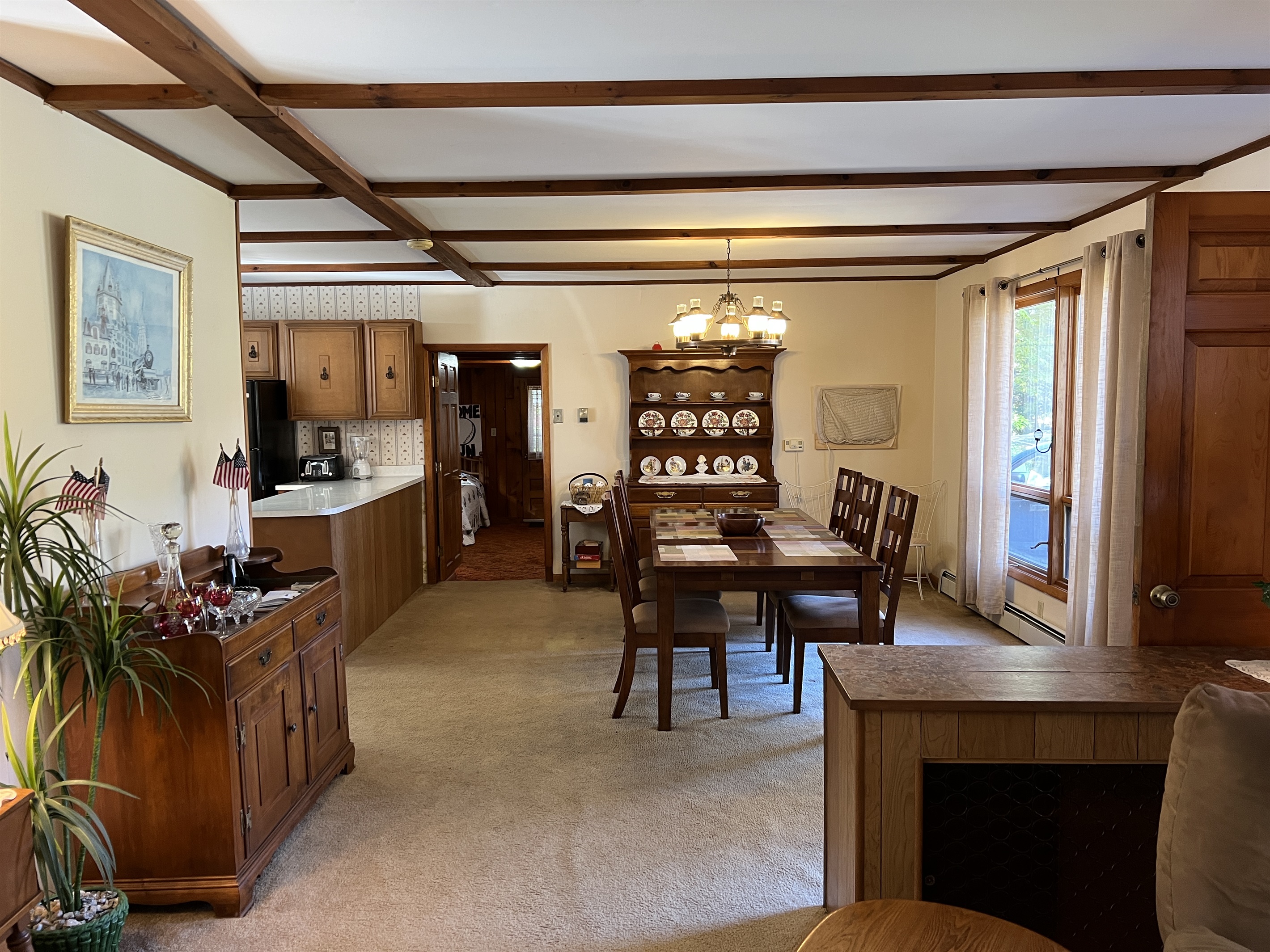 Open dining, living, and kitchen