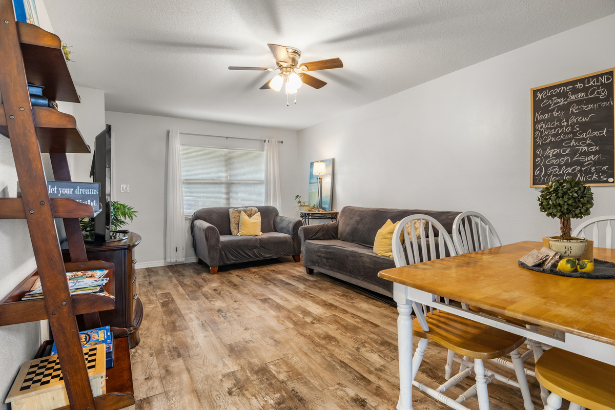 Unit #2 Right: Family Room & Dining Room Combo.