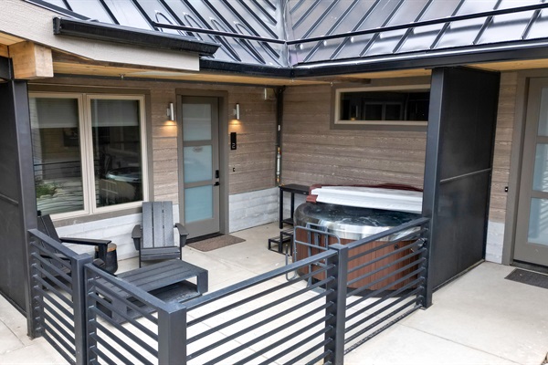 Private patio and hot tub