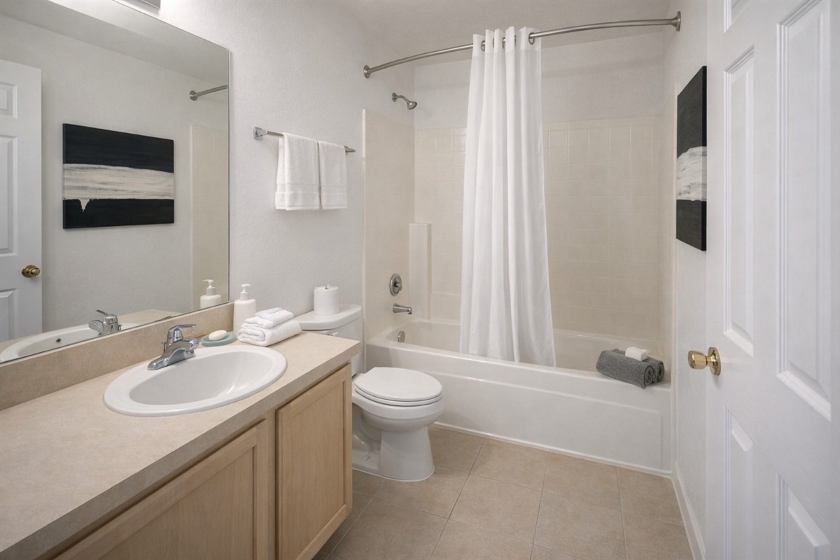 Hall bath with tub + shower 