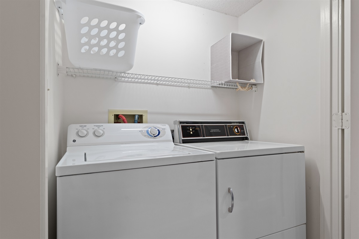 Full sized washer and dryer for your use
