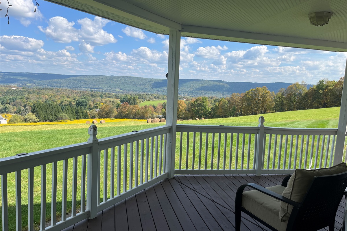 Beautiful vies from all around the covered wraparound porch
