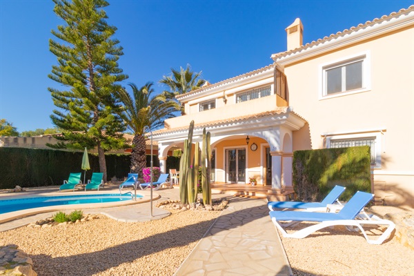 Terrace, pool and the villa