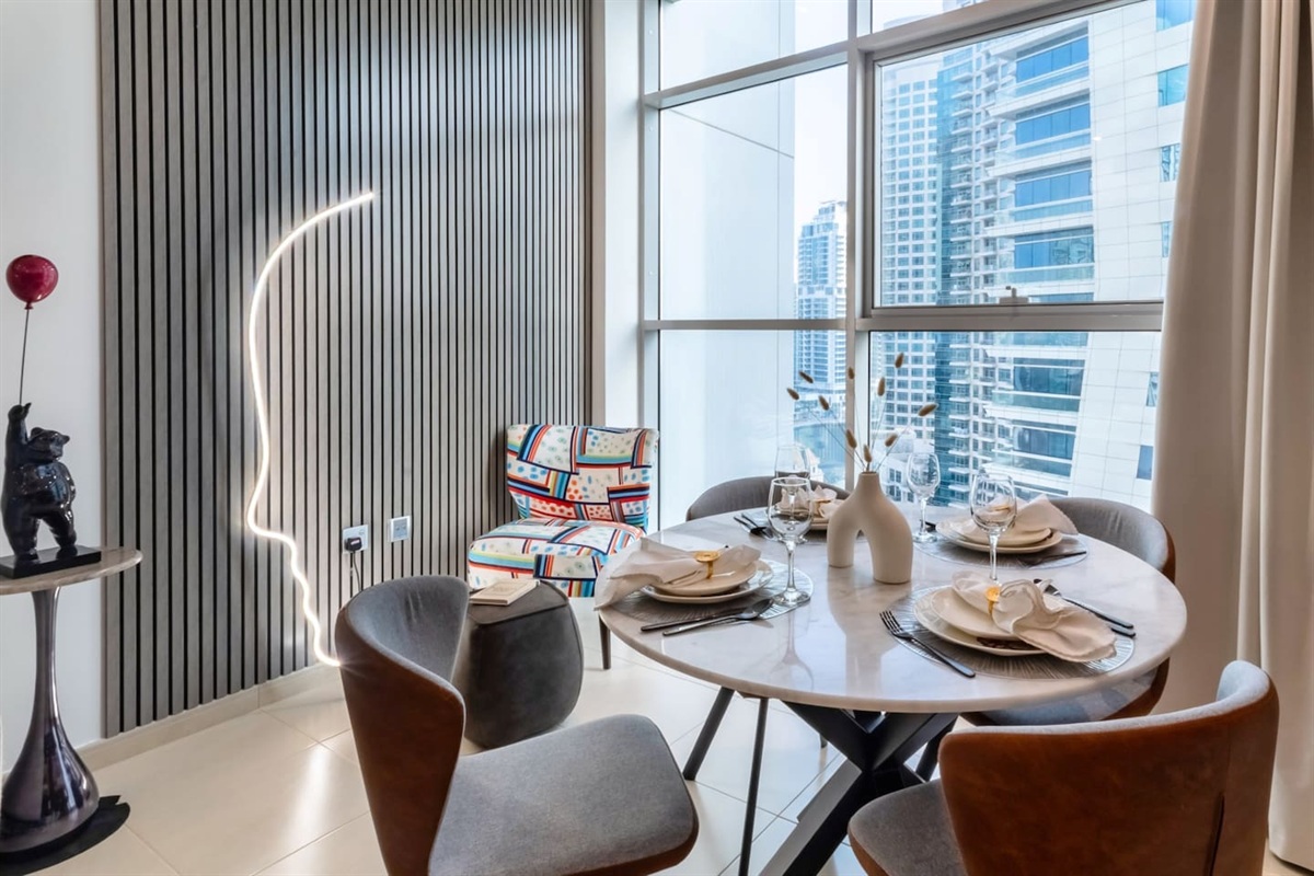 Gather for memorable meals in this elegant dining space