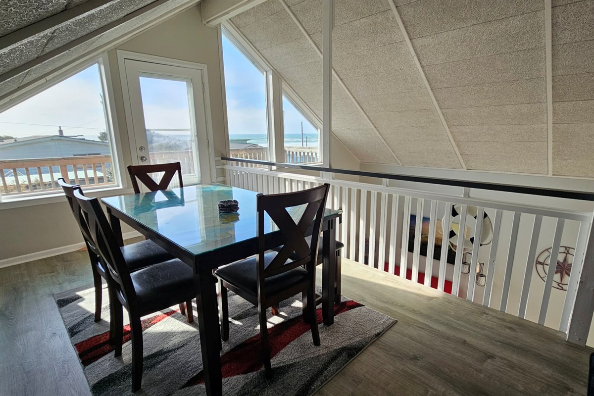 Table to play games, or to eat and enjoy the view