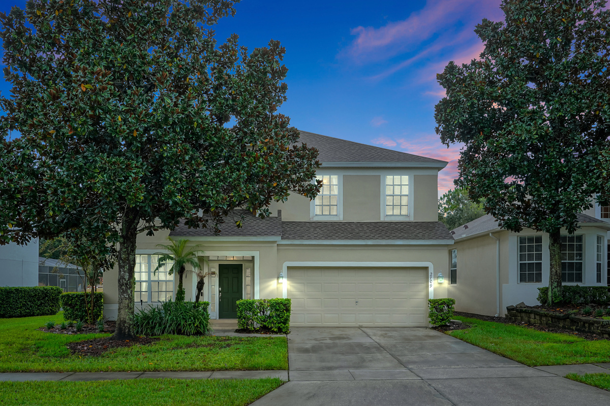 Front of home at twilight